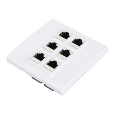 Imagem de Placa de Parede Ethernet CAT6 6 Portas Fêmea para Fêmea para Rede Perfeita, para Configurações Domésticas Organizadas e Organizadas, Interface CAT6