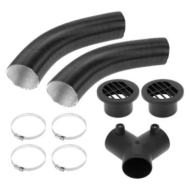 Imagem de TUCKBOLD Kit de duto de aquecedor de carro caminhão RV ônibus van barco kit de duto aquecedor de carro conjunto de mangueira com 4 peças braçadeira 60 mm ID 80 cm máx. l