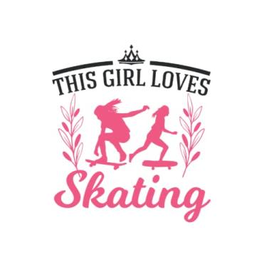 Imagem de Skateboard Notebook: This Girl Loves Skating Skateboard Girls / 6x9 Inches / 120 ruled Sites