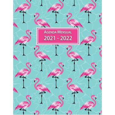 Imagem de Agenda Mensual 2021 - 2022: planificador mensual - diseño flamencos - año académico - año escolar - agenda mes vista - calendario escolar