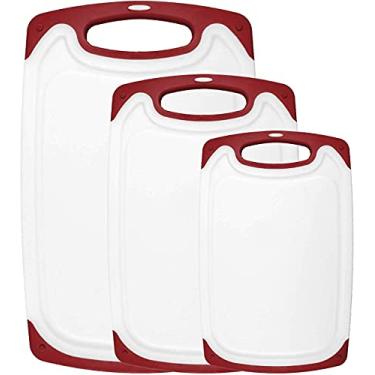 Imagem de Tábuas de corte para cozinha – Tábua de cortar sem BPA – Diferentes tamanhos e alças antiderrapantes – Conjunto de tábuas de corte grande reversível – Presentes exclusivos para cozinheiros que têm