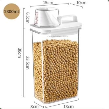 Imagem de Dispenser Porta Sabão Líquido Pó Cereais Grãos Arroz Feijão Sucrilhos com Copo Medidor 2300L