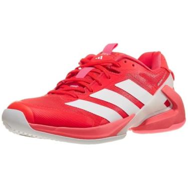 Imagem de adidas Tênis feminino Adizero Ubersonic 5, Vermelho lúcido/zero metálico/rosa lúcido, 40