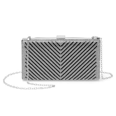 Imagem de DTGN Bolsas de noite bolsas clutch para mulheres, formais, bolsas transversais, strass, lantejoulas, fecho para festa de casamento, Preto, L (US 12)