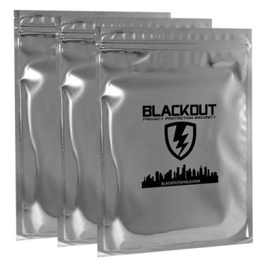 Imagem de BLACKOUT Faraday Cage Bag EMP Bags Premium Ultra Grosso Kit de preparação de 3 peças 12,7 x 7 polegadas Smartphones Disco Rígido Privacidade RFID