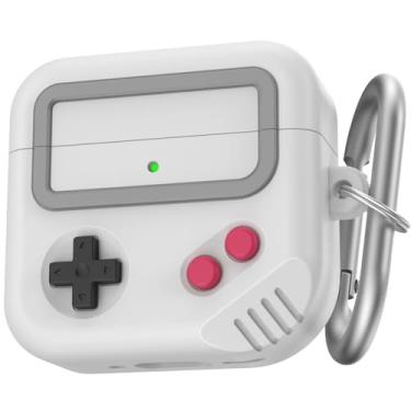 Imagem de TRONWIN Capa para AirPods 4, design de jogo de silicone 2024 para Apple AirPods 4 geração com cancelamento de ruído ativo, linda capa para AirPod 4 geração para mulheres/homens (cinza claro)