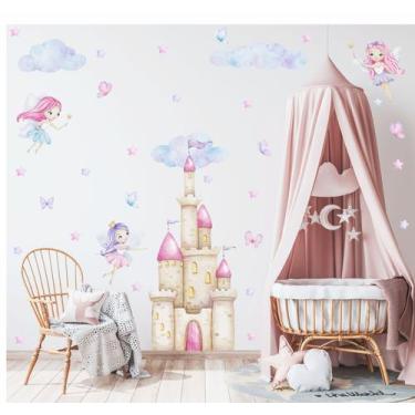 Imagem de Adesivo Parede Fadinhas Castelo Borboletas Fada Encantada - Colakoala 