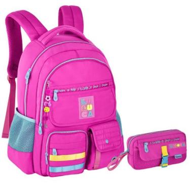 Imagem de Kit Mochila e Estojo Escolar Juvenil Da Youtuber Luluca - Clio, Rosa
