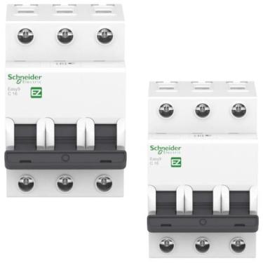 Imagem de 2 Disjuntores Schneider Easy9 10a 3ka Trifásico 400v
