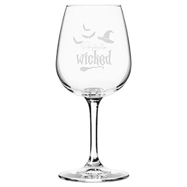 Imagem de Perfectly Wicked Happy Halloween Taça de vinho com gravação multiuso de 361 g