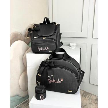Imagem de Kit Bolsa Maternidade Tema Borboleta 2 Peças Personalizado - Eduardita