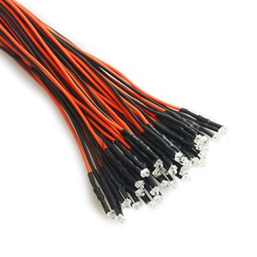 Imagem de EDGELEC 30 peças 12 Volts 1,8 mm Luzes LED Laranja Emitindo Diodos Pré-Com Fio 20 cm DC 12 V Luz de LED Lentes Claras Pequenas Lâmpadas de LED