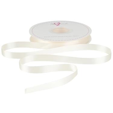 Imagem de MAYREEL Fita de cetim dupla face marfim fina 1/2 polegada 50 jardas para embrulho de presente, buquês florais, convites, laços, artesanato, festa, decoração de casamento, costura