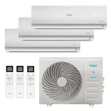 Imagem de Ar Condicionado Tri-Split Inverter Elgin 27.000 Btus Quente Frio 220v (2X Evap HW 9.000 + 1X 12.000) Plus R-32 Wi-Fi