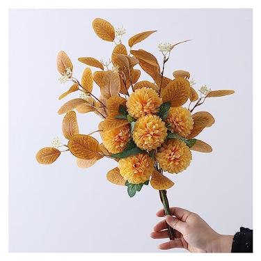 Imagem de Vaso de flores artificiais de seda branco, buquê de anêmona para casamento, casamento, casa, festa, quarto, decoração de mesa, planta, vaso de flores falsas (E)