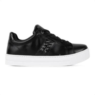 Imagem de Tênis Ramarim Casual Detalhe Enfeite Feminino, 37, Preto, Prata