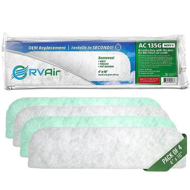 Imagem de Filtro AC RV Air RV | 4 filtros AC 135G para ar condicionado RV | Feito nos EUA filtro RV para substituir filtros de ar condicionado RV padrão para melhor fluxo de ar e ar mais limpo | Classificação MERV 6
