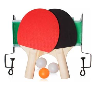 Imagem de Kit Completo Ping-pong Raquetes Bolinha Rede Tênis De Mesa