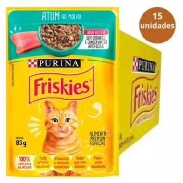 Imagem de Friskies Purina Alimento Úmido gatos adultos sachê 85g caixa 15 unidad