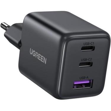 Imagem de Carregador rápido UGREEN USB C + USB 30W PD GaN - 3 portas (2C+1A) sup