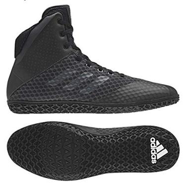 Imagem de adidas Tênis de luta livre Mat Wizard 4, carbono/metálico/preto, tamanho 2,5, Carbono/metálico/preto, 2.5