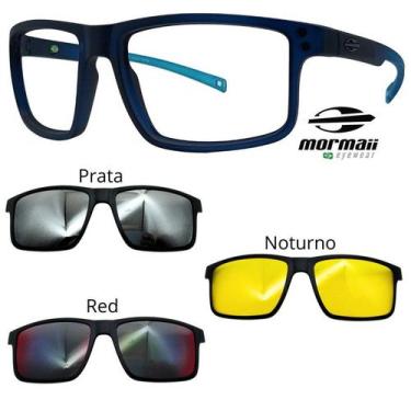 Imagem de Oculos Mormaii Swap 5 6127 KC6 Azul Fosco Com 3 Clipons, Prata, Red, N