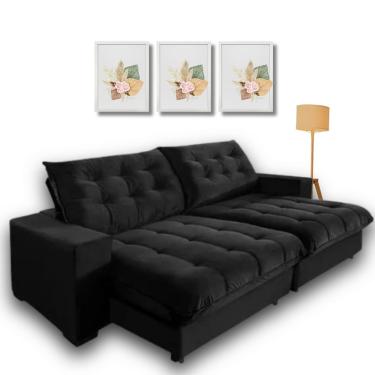 Imagem de  Sofá Retrátil e Reclinável 2,90m com Molas Ensacadas.