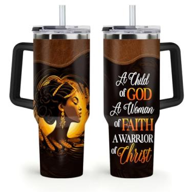 Imagem de Sistabag - Copo de café para mulheres negras - aniversário, dia das mães, presentes de Natal para mulheres, copo de orgulho para mulheres (A-She Who Kneels Before God) (Child Of God, 1,134 g)