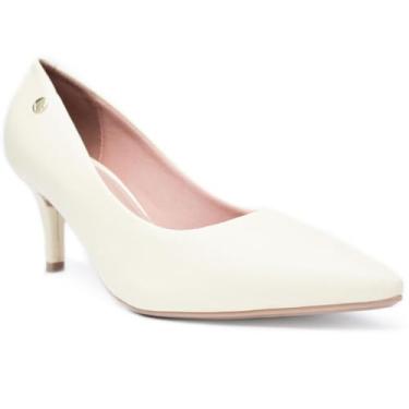 Imagem de Scarpin Vizzano Salto Médio Bico Fino Feminino - Amarelo - 37
