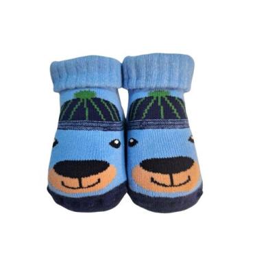 Imagem de Meia baby s/costura 0-15 azul picina e marinho ref-20056004 - LEKE  ME