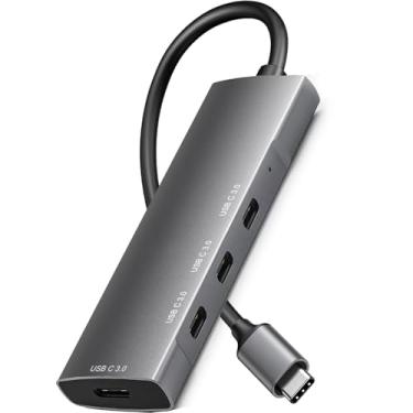 Imagem de VIENON Hub USB C de 5 Gbps, 4 portas de dados USB-C, compatível com MacBook Pro, iMac, iPad Pro, iPhone 15/15 Pro, Galaxy S23/S22/S21 e mais