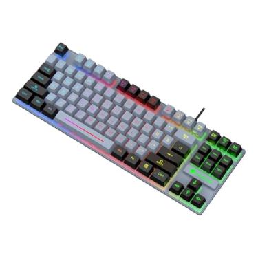 Imagem de Teclado USB para Jogos com Fio Teclado Compacto para Computador para Digitação Laptop PC