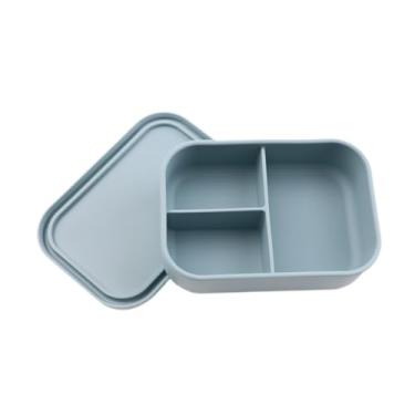 Imagem de DimyFew Lunch Bogue Silicone Bento Box Commission para acampamento de viajando ao ar livre trabalho, Azul