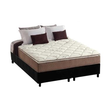 Imagem de Conjunto Box Queen: Colchão Anatômico Anjos D28/ AG65 Star + Base crc Suede Black(158x198)