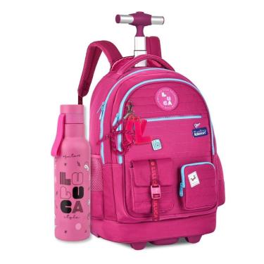 Imagem de Mochila Carrinho Luluca Com Garrafa Térmica Bolsa Escolar
