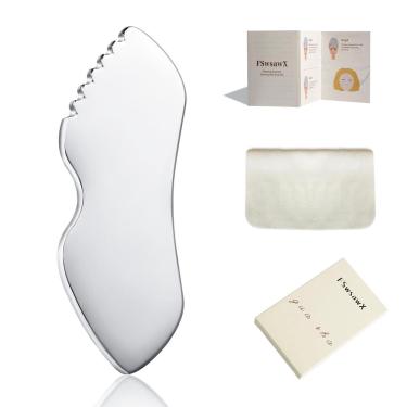 Imagem de Facial Gua Sha Tools FSWsawx em aço inoxidável para cuidados com a pele