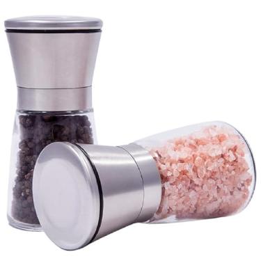Imagem de KIT 2 Moedor Manual De Pimenta Do Reino E Sal Grosso Em Inox