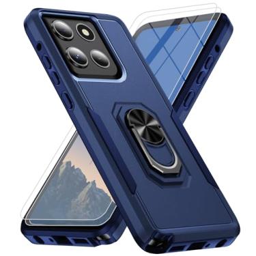 Imagem de Capa para Motorola Moto G Stylus 5G 2025 [proteção contra quedas de grau militar] com 2 películas de vidro temperado, capa com suporte magnético resistente à prova de choque para Moto G Stylus 5G 2025