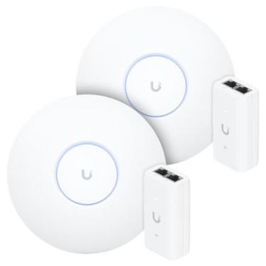 Imagem de 2 Roteadores Wi-Fi 6 Access Point 3.0 Gbps + 2 Injetores PoE  2 U6+ Ub