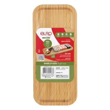 Imagem de Euro Home - Bandeja Retangular Rasa De Bambu 34 cm x14 cm - BAM2888
