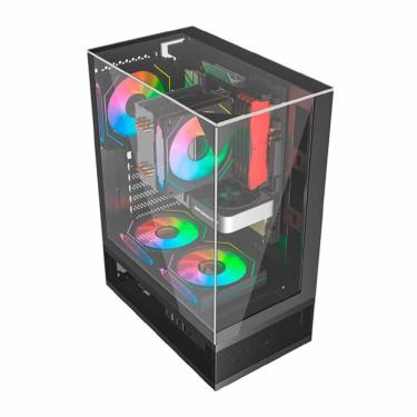 Imagem de Gabinete Gamer Liketec Kingdom Snow, Mid Tower, Vidro Temperado, ATX, Sem Fonte, Sem Fans, Preto