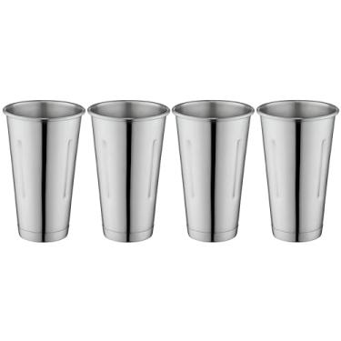 Imagem de OCS Parts Pacote com 4 copos de mistura de malte e milkshake de aço inoxidável de 17 cm | Copos de milkshake profissionais de 850 g para uso doméstico e comercial