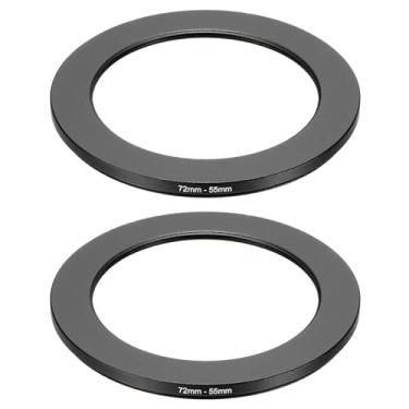Imagem de PATIKIL Adaptador de anel descendente de 72 mm a 55 mm, 2 peças de anéis de filtro para lente de câmera filtros de anel de metal digital para lentes ND IR DSLR, preto