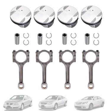 Imagem de 1 conjunto de pistões e anéis do motor kit de biela compatível com Buick LaCrosse Regal Verano e Chevrolet Malibu e GMC Terrain e Pontiac G5 G6 e Saturn 2.4L Kit de pistão de motor 12578324 12578326