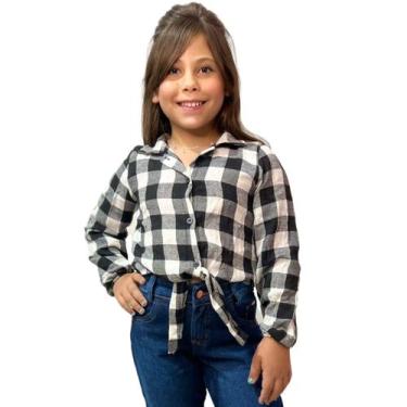 Imagem de Blusa Xadrez Feminina Juvenil Infantil Com Amarração Menina Moda Count