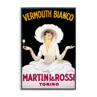 Imagem de Stupell Industries Vermute Vintage Lady Advertisement Arte giclée emoldurada preta, design por Marcus Jules, 20 x 30