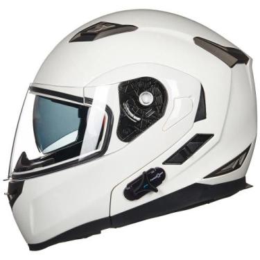 Imagem de Capacete de motocicleta ILM 953PRO Bluetooth Integrado Branco S