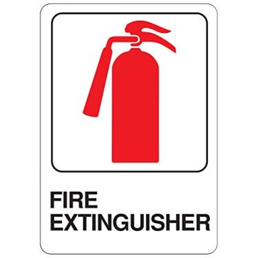 Imagem de Sign, "Fire Extinguisher", Peel & Stick, Red & Black Plastic, 5 x 7-In. -847114
