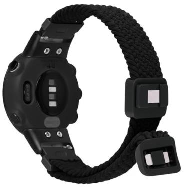 Imagem de C2D JOY Pulseira de nylon trançada compatível com Garmin Forerunner 45/45(S) pulseira magnética esportiva de nylon, média (11-20 cm), preta