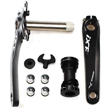 Imagem de Conjunto de braço para bicicleta Litetop, conjunto de braço para bicicleta de montanha, conjunto de braço para manivela 175 mm 104 BCD com kit de suporte inferior e parafusos de corrente para bíceps MTB BMX Road, compatível com Shimano, FSA (1 par), Preto